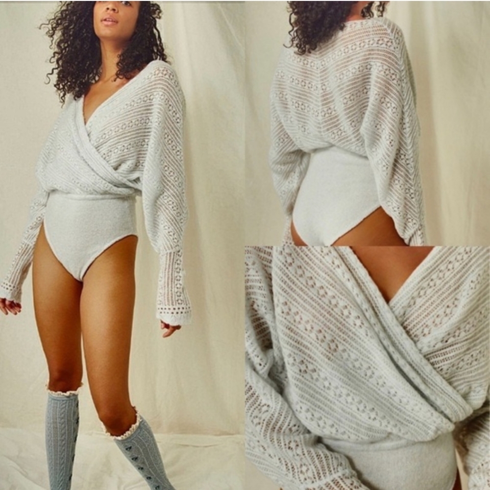 Free People Intimately Dawn Pointelle One Piece Nwt
